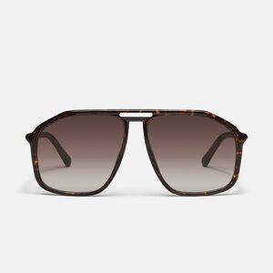 NIB QUAY Studio Sesh Navigator Sunglasses Tortoise Frame Brown Lens SOLD OUT